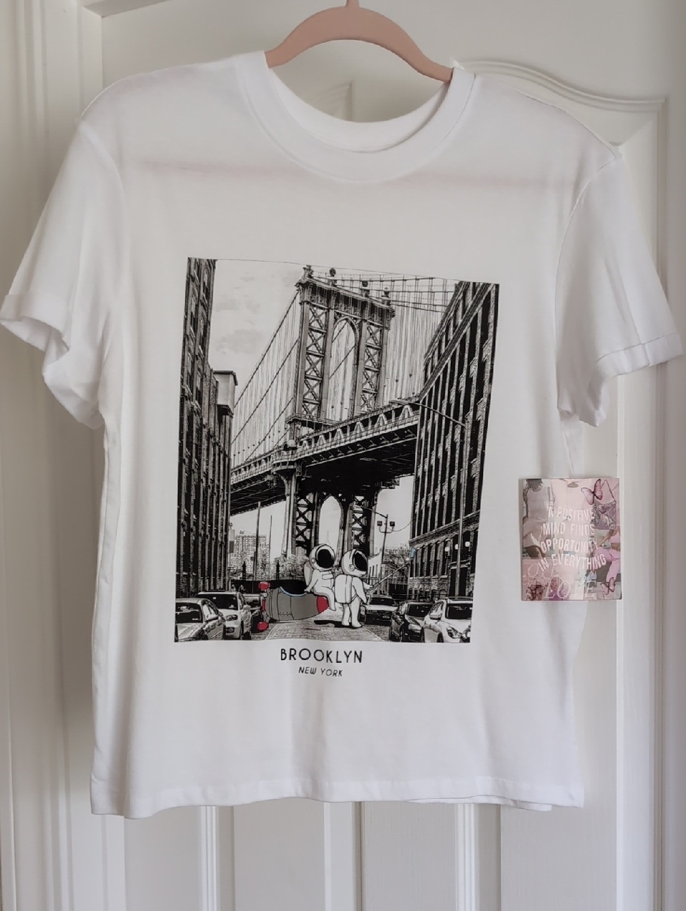 Brooklyn NY 100% Cotton White Short Sleeve T-shirt by Vibe N' SzL NWT